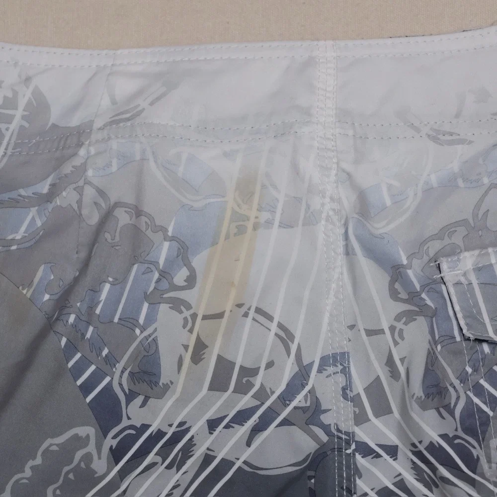 Metal Mulisha Board Shorts Mens 29 Skull Graphic Gray Black Y2K Motocross